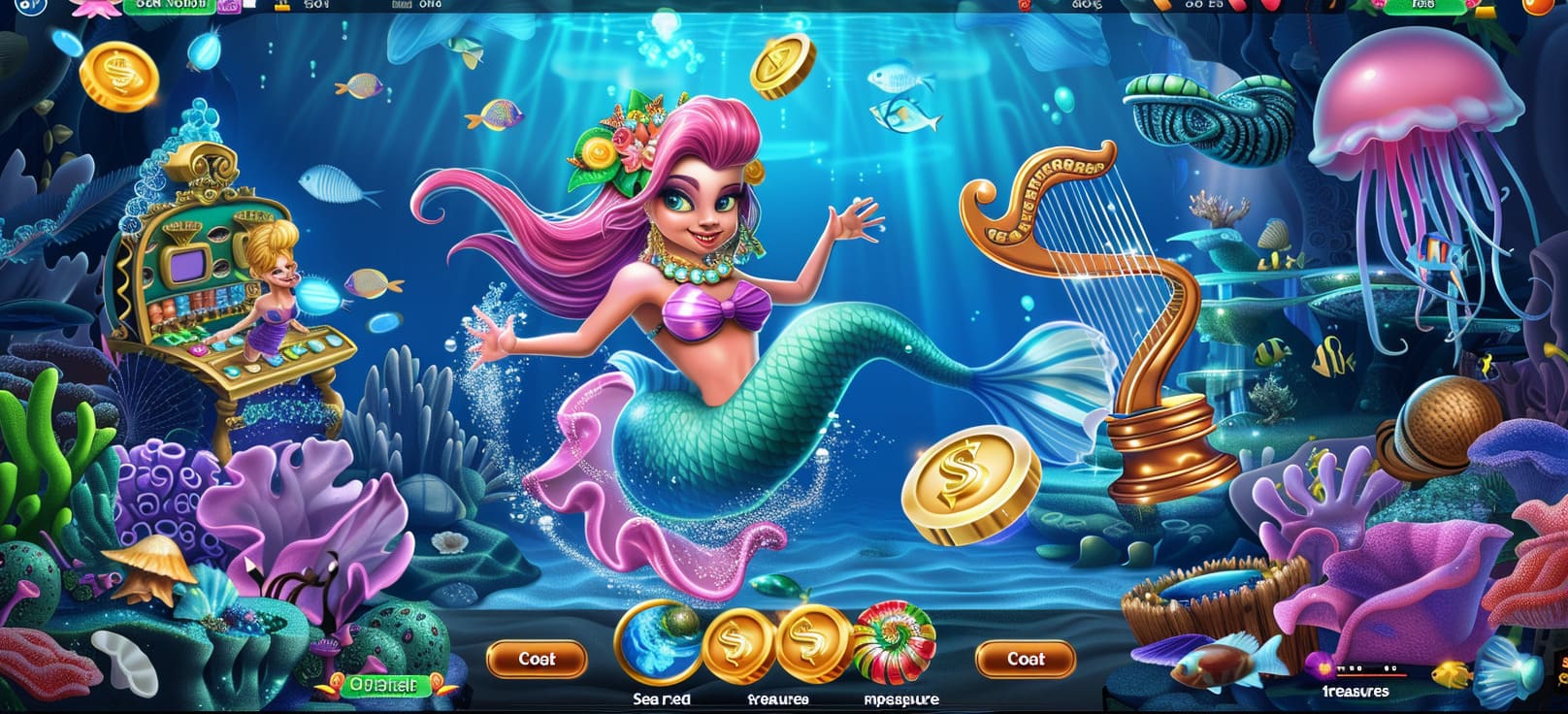 Caça-níqueis de sereia online com tesouros do mar no bet2292 cassino